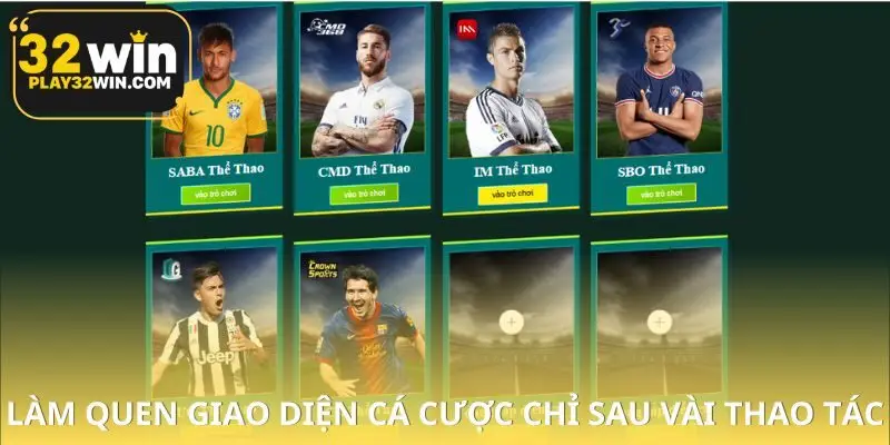 Các bước cá cược 32WIN đơn giản tại sảnh thể thao chỉ trong vài phút