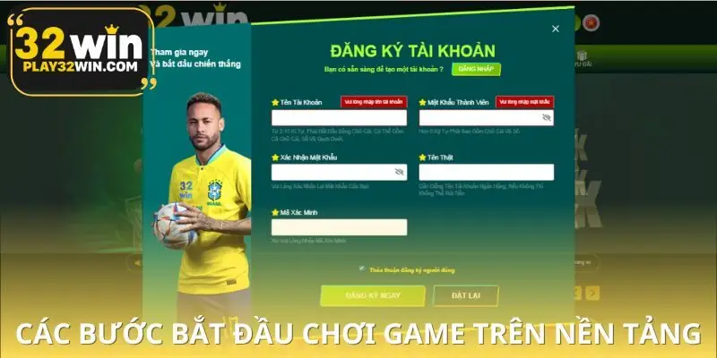 Đăng ký và nạp tiền dễ dàng để bắt đầu chơi game hot 32WIN