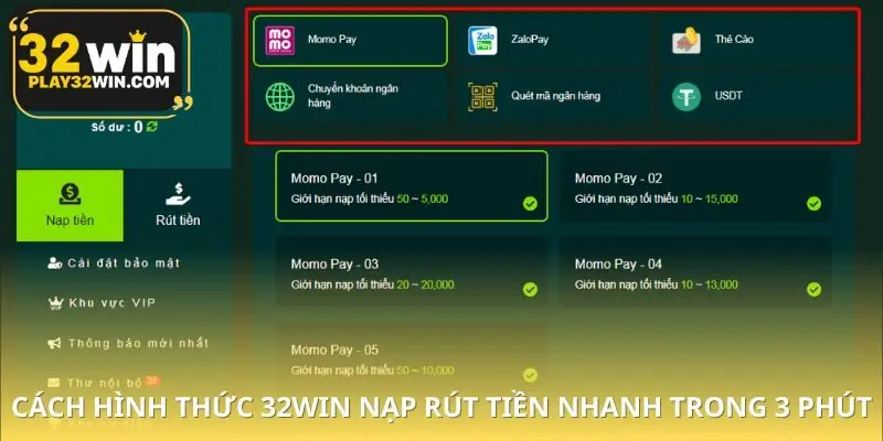 Tổng hợp các hình thức nạp rút tiền phổ biến nhất