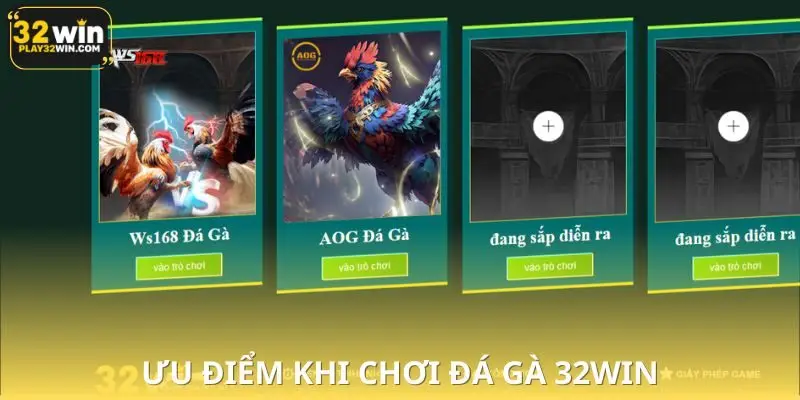 Những tiện ích khi chơi trên sảnh đá gà 32WIN